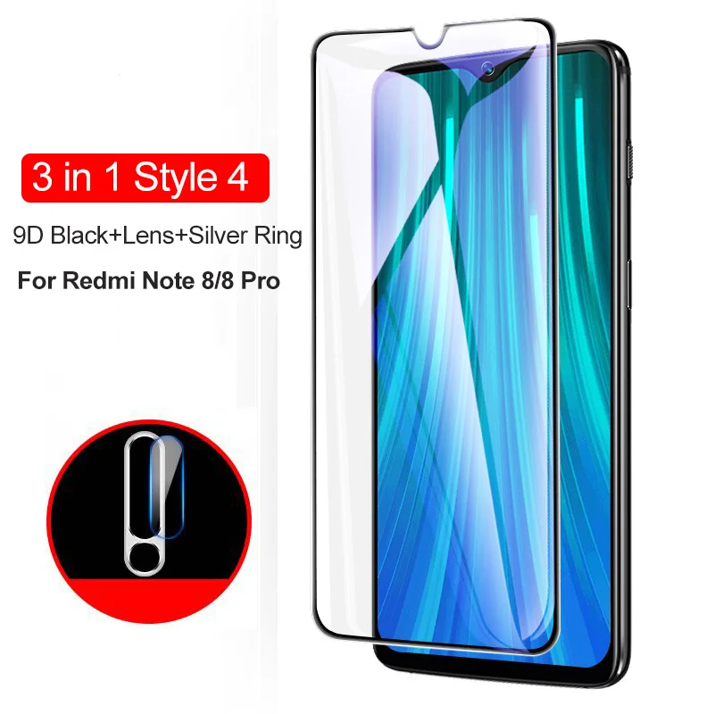 3 in 1 style 4 Защитное стекло для экрана Xiao mi Red mi Note 7 9D для Xiaomi mi 9 SE Red mi Note 8 7 Pro защитное кольцо из закаленного стекла для камеры - Цвет: 3 in 1 style 4