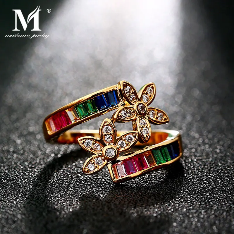 MASHAWU Роскошные циркониевые Многослойные обручальные кольца высшего качества