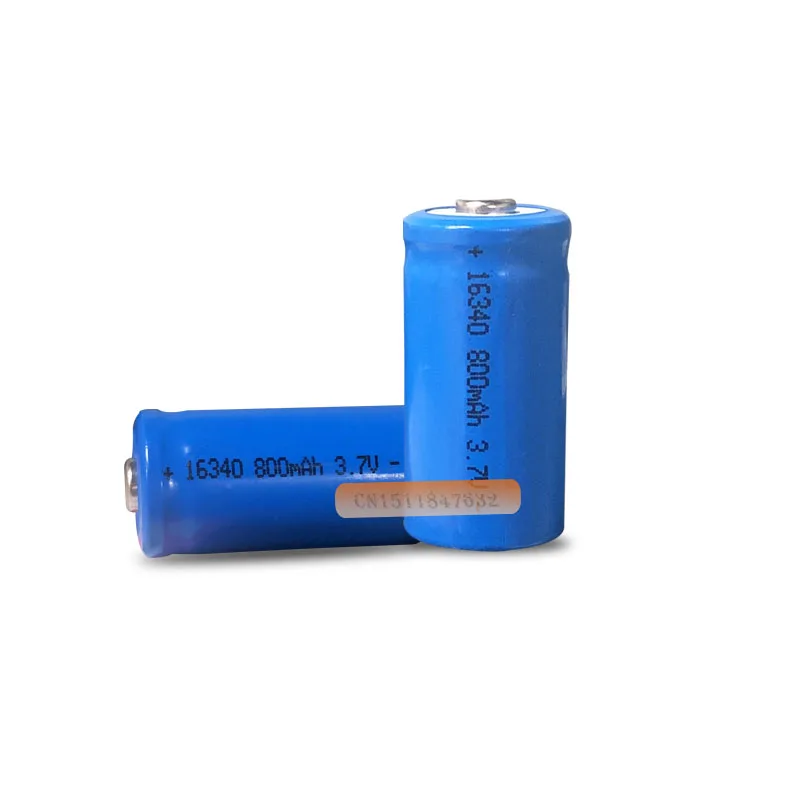 2 x перезаряжаемый CR123A 16340 800mAh 3,7 V литий-ионный аккумулятор
