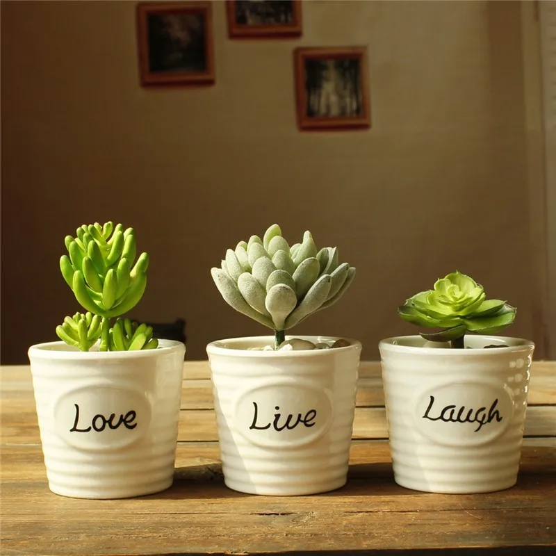 Белые фарфоровые горшки цветочный горшок с английскими буквами суккуленты