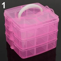 3 layers 18 compartments clear storage box container jewelry bead organizer case box container