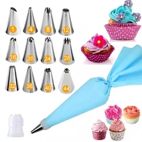 8 50pcsset pastry bags stainless steel cake nozzle cream cake decorating mouth tools icing piping bags kitchen accessories