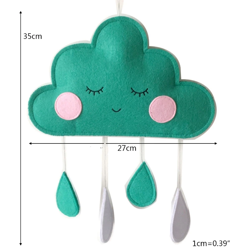 

C5AC Felt Cloud Raindrop Pendant Wall Hanging/Baby Tent Ornaments Kids /Nursery Room Decoration Photograph Props