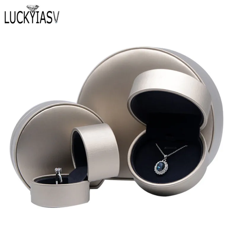 Полукруглая коробка из матовой искусственной кожи для браслетов ожерелий