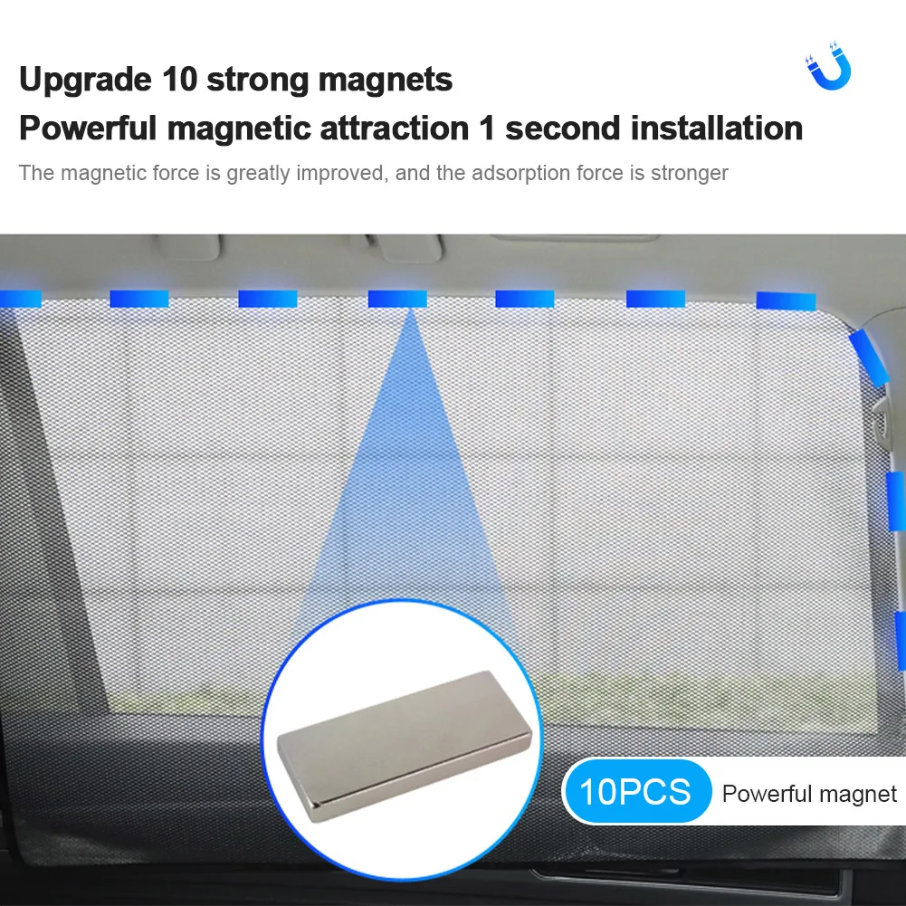 

1pcs 80*50cm Magnetic Car Side Window Front/Rear passenger Side Sun Shade Visor Anti-UV Cover Sunshade New Style