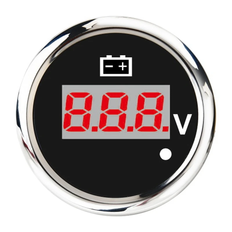 Цифровой вольтметр 52 мм 0-190 Ом 240-33 универсальный вольтажный измерительный прибор с красной подсветкой и сигналом тревоги.
