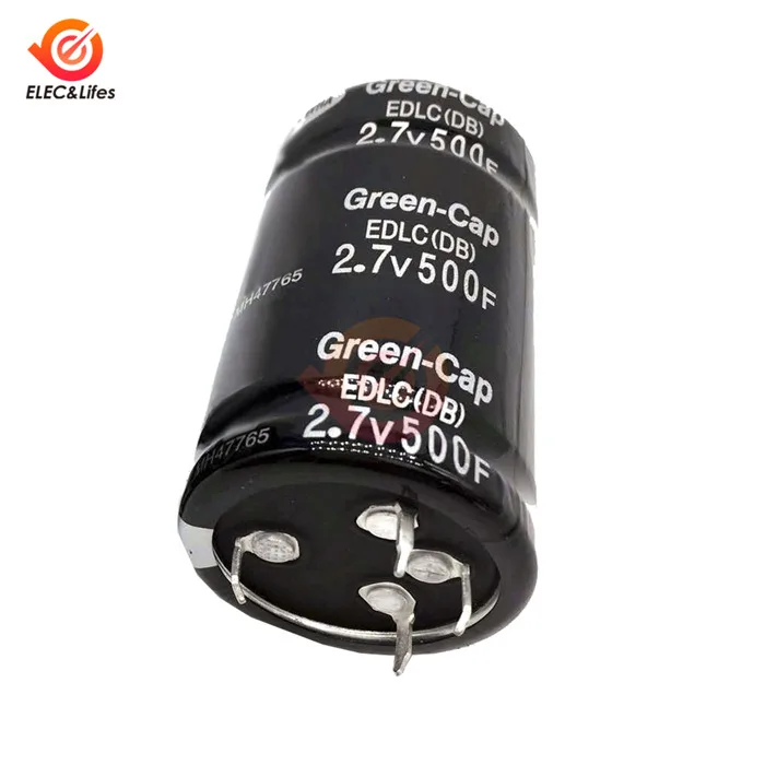 Black four feet Супер фарад конденсатор 2,7 V 500F 35*60 мм Суперконденсатор капель автомобильный конденсатор 2.7V500F общего назначения - Цвет: Black four feet