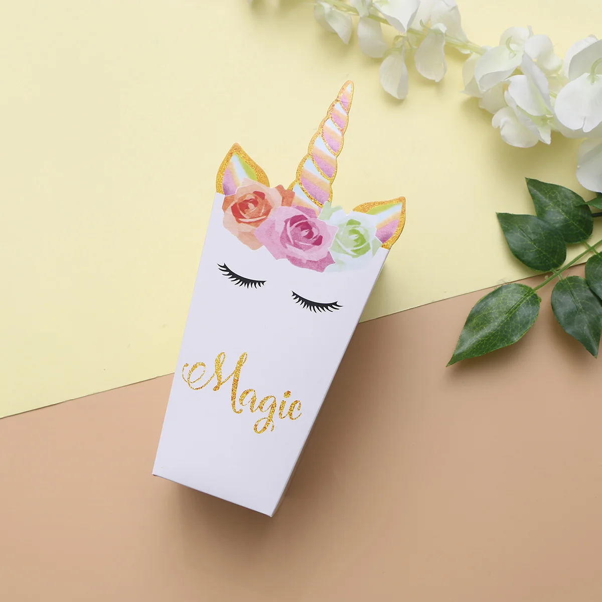 36 шт. мультяшный Радужный Единорог попкорн мешочки принадлежности для праздника