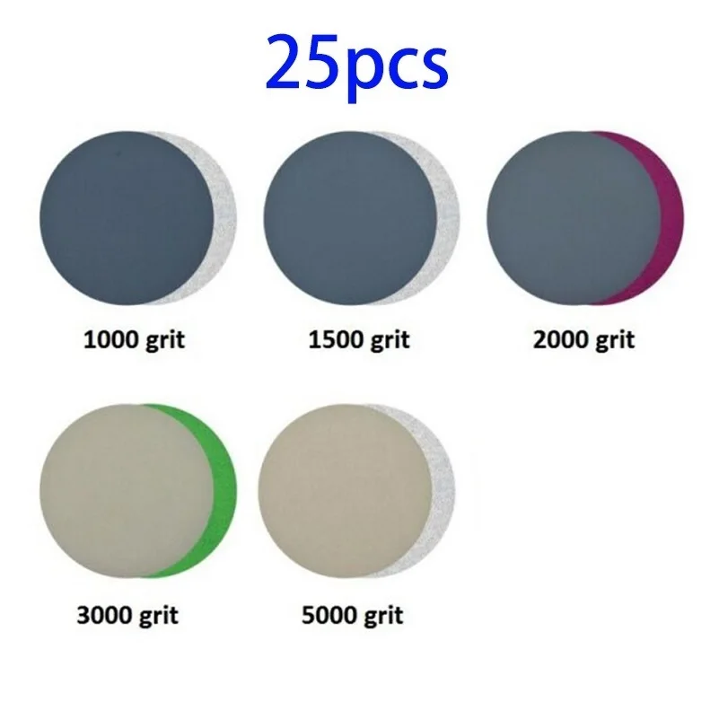 

5000 Grit Sandpaper Sand Paper Discs Automotive 25pcs 4 Inch Hook&Loop