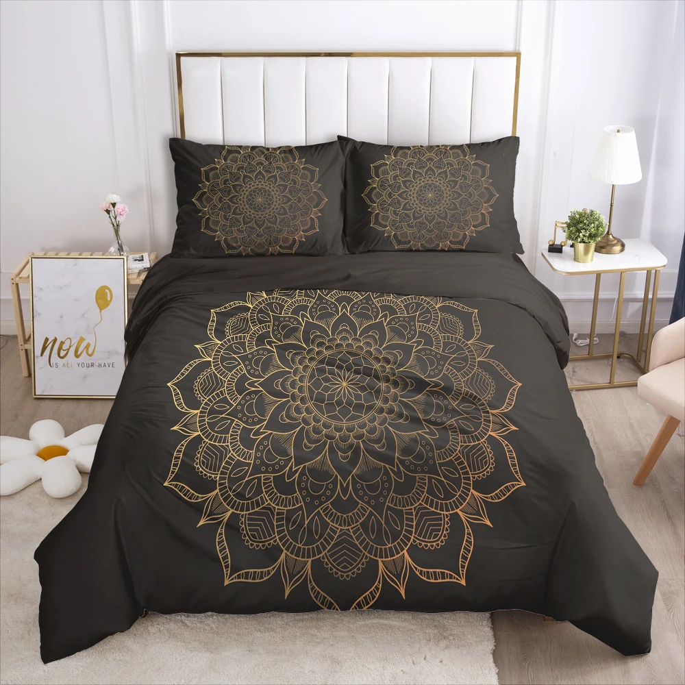 Изготовленный На Заказ Постельное белье 3D HD черного и золотого цвета Соединенные