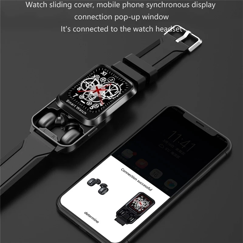 GEJIAN Luxury Smart Watch Men Bluetooth Headset 2 in 1 1.78 Inch Full Touch Screen Call For Android Ios Xiaomi Phones | Электроника