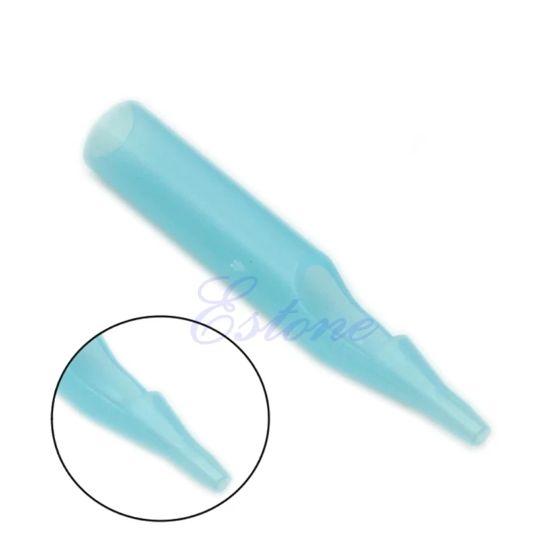 50Pcs Lot Pro Sterile Disposable Tattoo Nozzle Tips Needle Tube Pick RT FT Blue