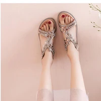 low sandals woman leather large size low heeled big pu fabric slides hoof heels rubber large size low sandals woman leather big
