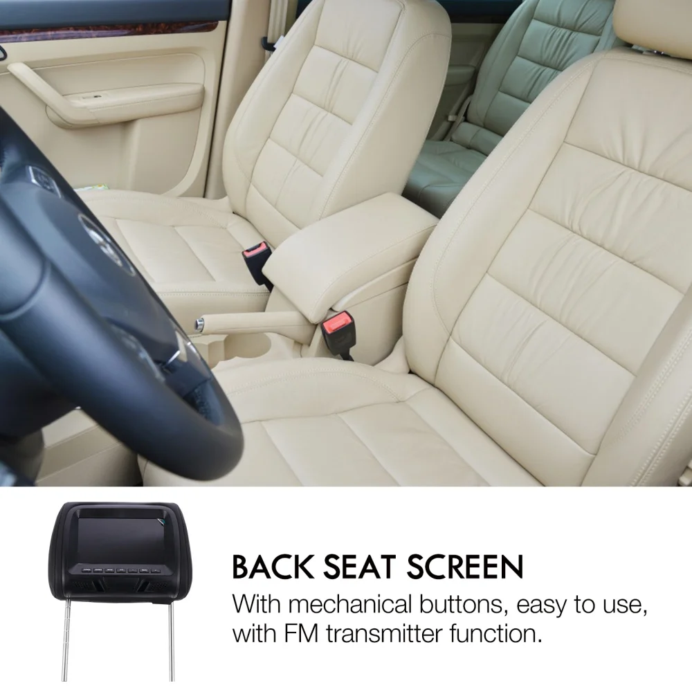 

Car MP5 Display Screen 7-inch Headrest LCD Monitor Back Seat Video Player