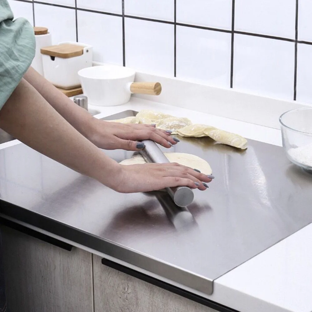 

1Pc Stainless Steel Dough Pastry Board Home Cutting Board Chopping Board