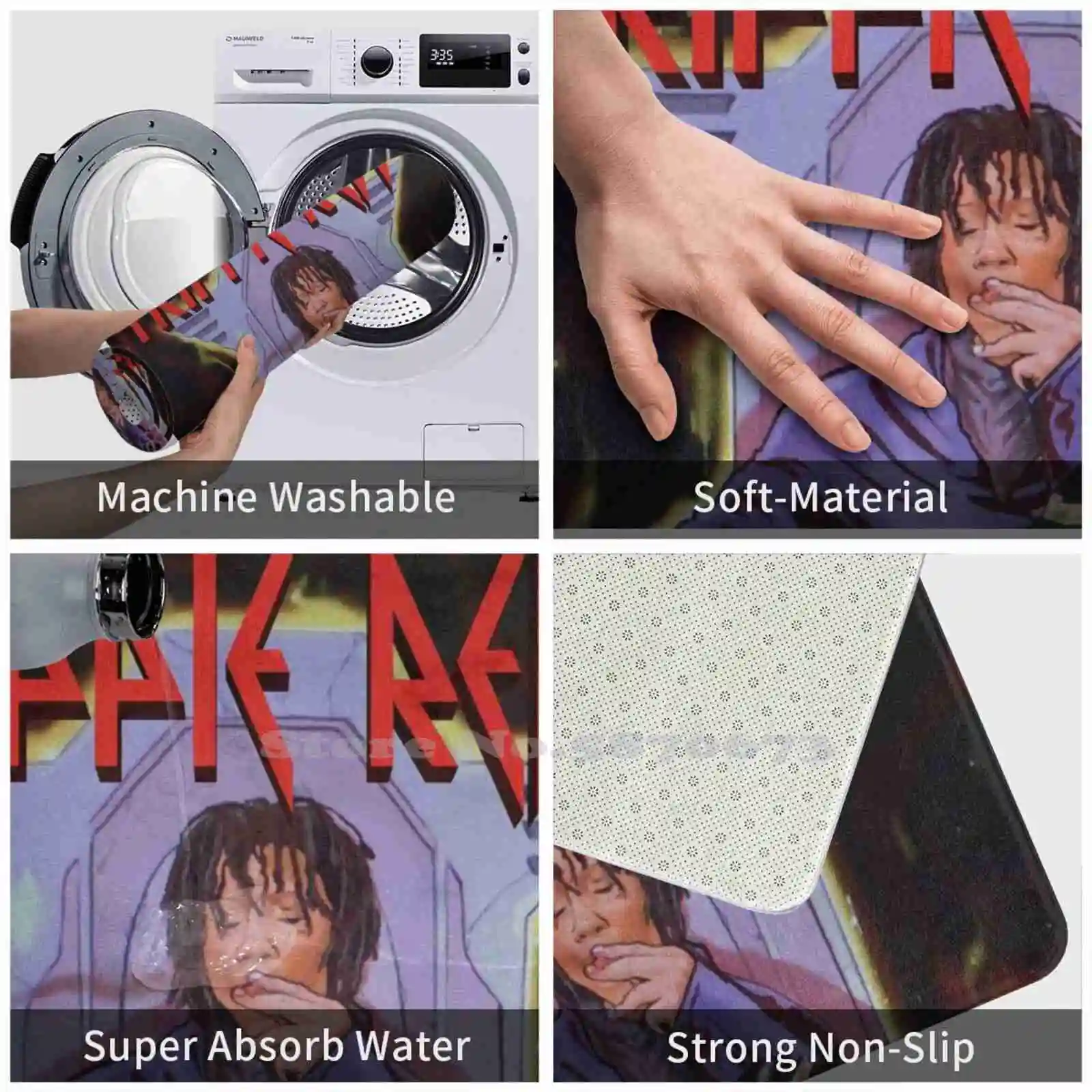 Y Redd 3 размера домашний ковер комнатный альбом музыка хип-хоп Trippie Tour Rap Lil Uzivert