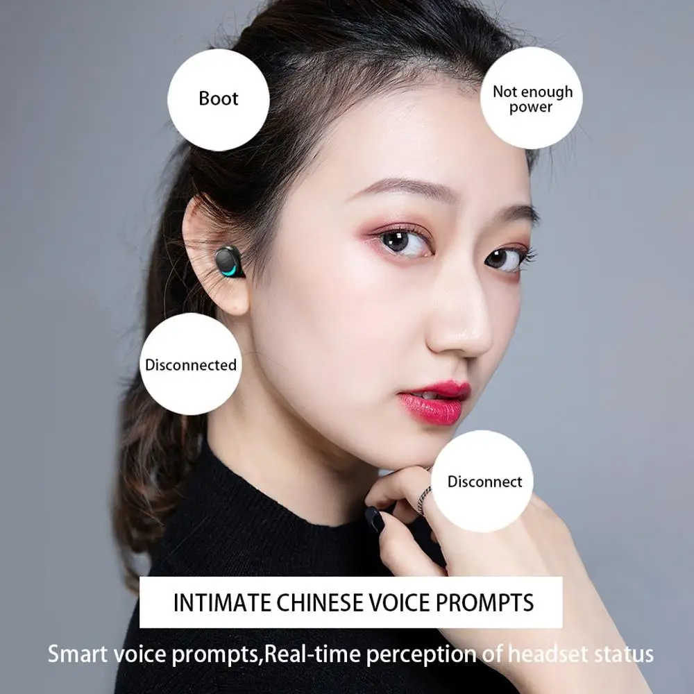 Беспроводная мини гарнитура Bluetooth стереонаушники с зарядным чехлом для Apple Samsung