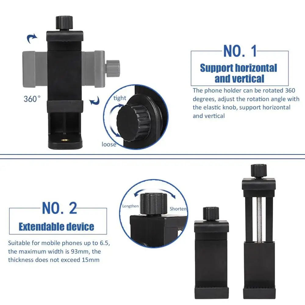 

Phone Tripod Mount Adapter Clip Support Holder Stand Vertical&Horizontal Video Shooting for Andriod for iPhone Smart Phones