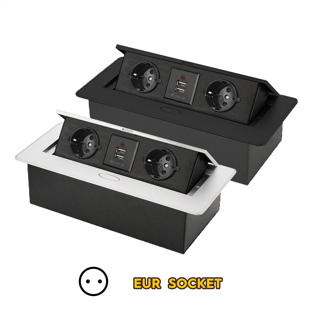 

EU Standard Hidden Type Table Socket 2 Way Electrical Outlet USB/3EUR/US/Universal office kitchen cabinet desktop Aluminum Panel