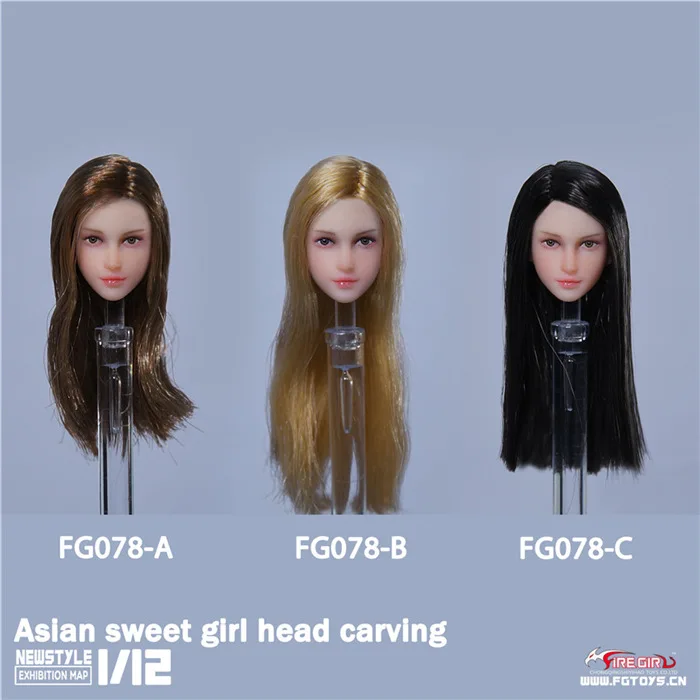 

Игрушки Fire Girl FG078 масштаб 1/12 женская голова Лепка Западная красота 3 цвета волос подходит для 6-дюймовых экшн-фигурок кукол