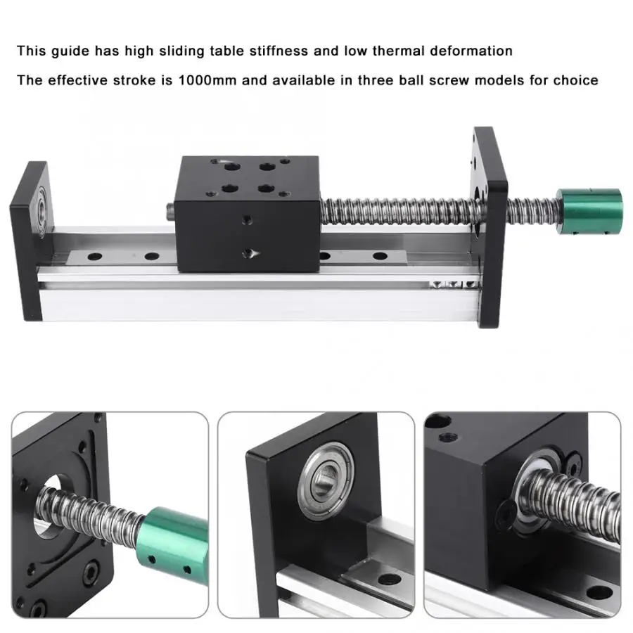 1000 мм линейная направляющая из алюминиевого сплава шариковая винтовая Таблица