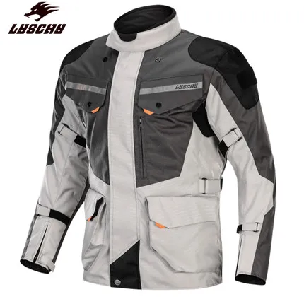 LY-903 Gray LYSCHY Мужская водоонепроницаемая мотоциклетная крутка и брюки внедорожный костюм для мотокросса с CE протектором - Цвет: LY-903 Gray
