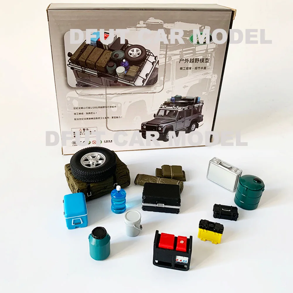 

Внедорожник автомобиль 1:18 запчасти ящик для инструментов запасное колесо за водой ведро масло ведро украшение сцены модель автомобиля