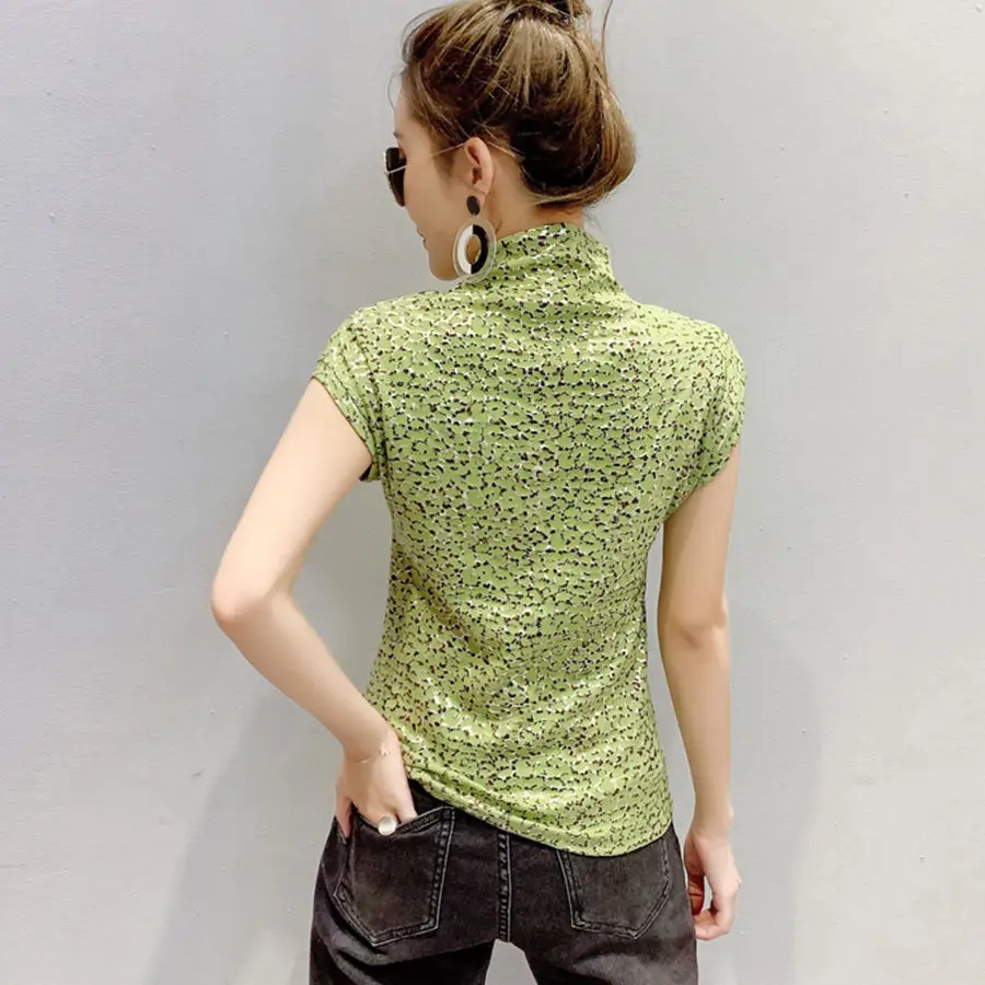 

Leopard Print Sleeveless T-Shirt Women's All-Match European Station Summer New Bottoming