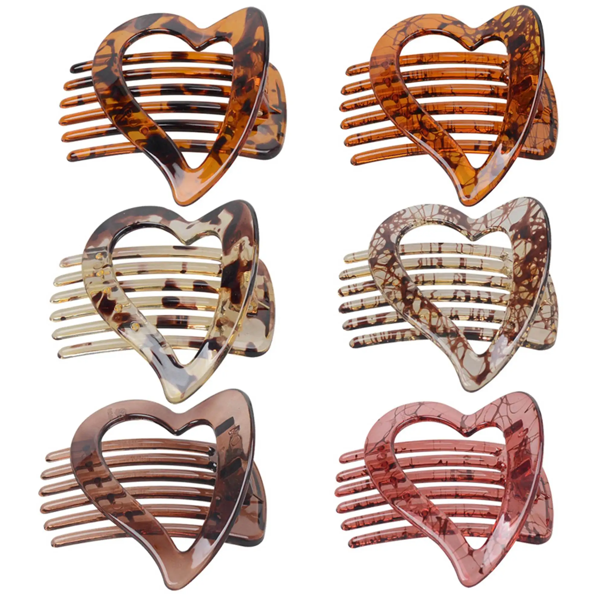 

2pcs/lot 6.5cm*5.7cm Fashion love hair clip, high-quality anti-fall resin female hair clip, DIY hair accessories