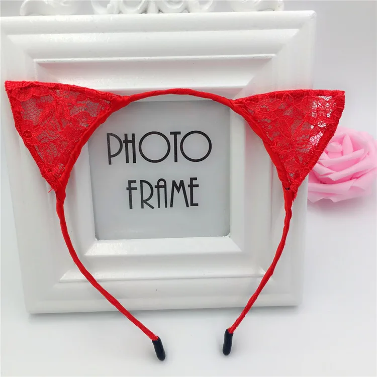 

Girl Lace Cat Ears Headband Princess Hair Accessories Cat Ears Headband Sexy Hairband 1pc