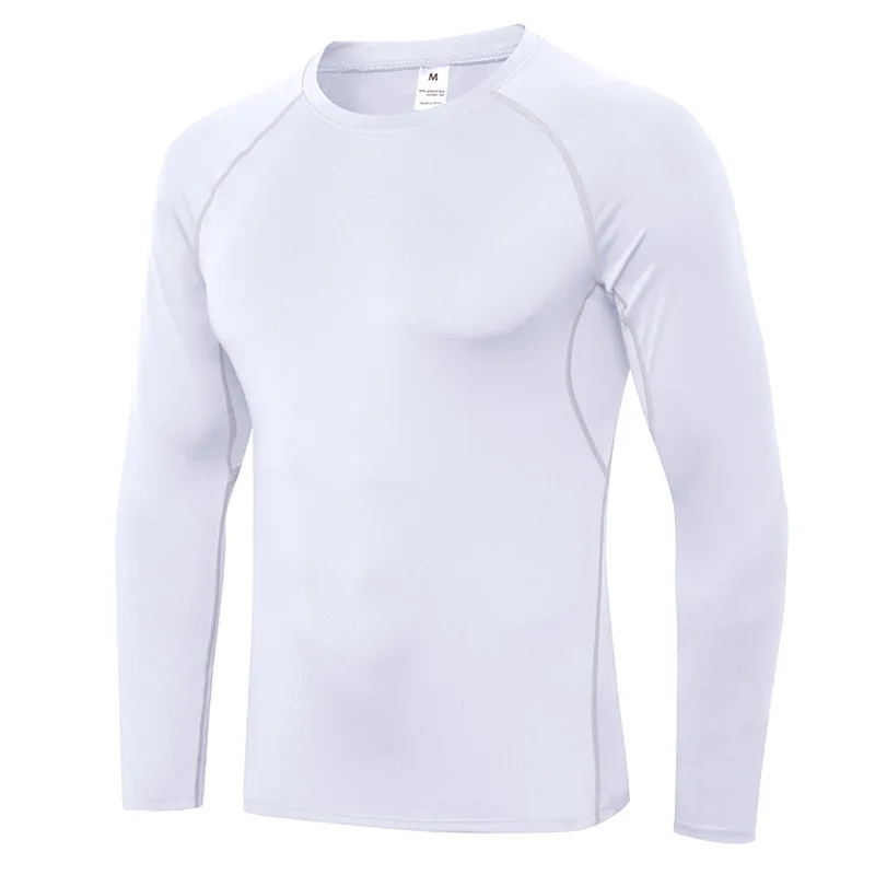 

Cotton O-collar Compression Shirts Men Bodybuilding Sportswear T-shirt Long Sleeve Top Gyms T Shirt Men Fitness Tight Rashgard