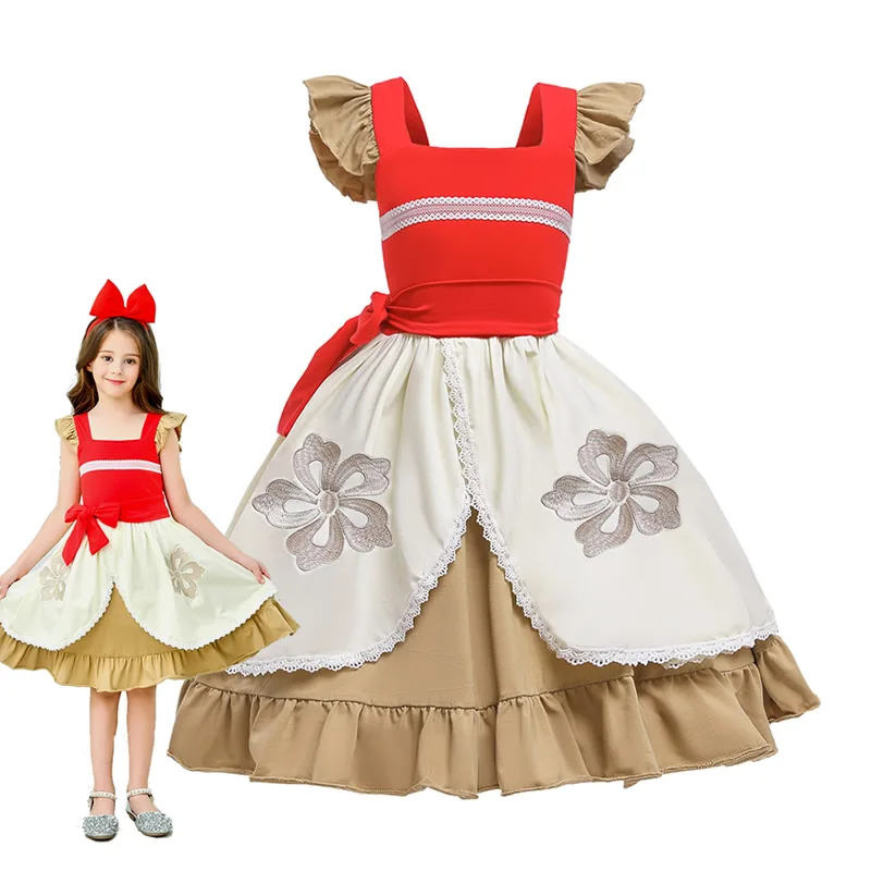 Платья Моаны для девочек приключения в океане аниме одежда фильма костюмы