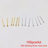 100pcslot 1 2mm 925 sterling silver small ball nose studs tiny nose ring 24g nez piercing body jewelry