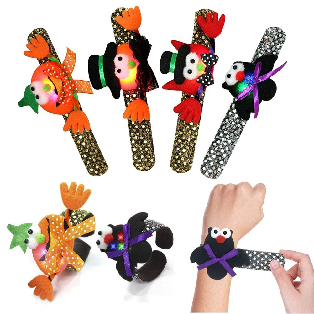 4 шт браслеты на Хэллоуин сверкающими пайетками тыквы летучей мыши СЛЭП