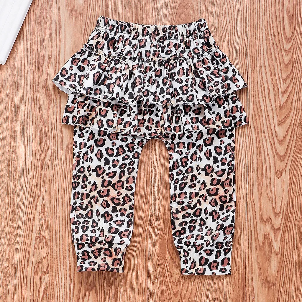 Children Cloth Set Toddler Baby Girl Long Sleeve Sweatshirt +Leopard Print Pants+Hairband Outfit Girls Autumn Winter C850# | Детская
