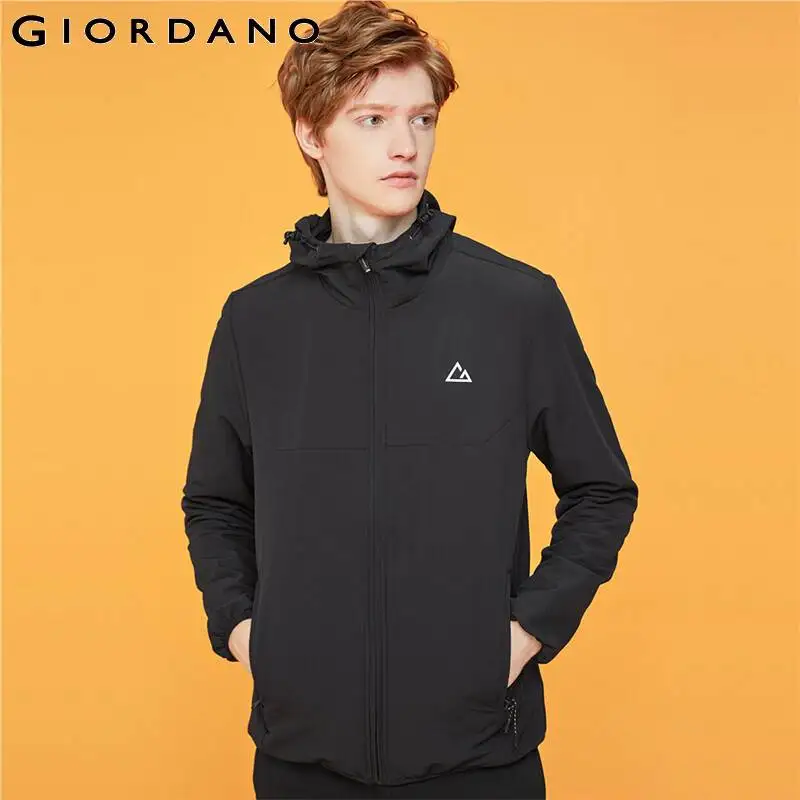 Giordano мужская ветровка с капюшоном g motion небольшой вышивкой на груди данная модель