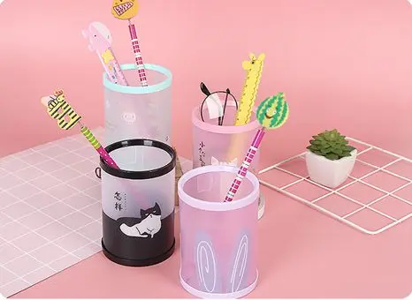 Милая круглая линейка ручка карандаш горшок держатель мультфильм DIY стол канцелярский контейнер студенческая ручка держатель офисный органайзер детские подарки