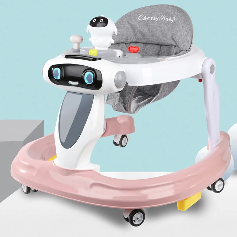 

Multi-function Light Folding Anti-rollover Baby Toddler Walker Can Sit Trolley Walker Toy With Music 6-24 month