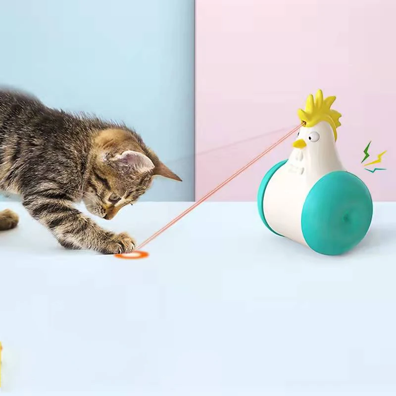 

Автоматические игрушки для кошек, звуковой стакан, испускающий лазер, инфракрасный Цыпленок, умная USB перезаряжаемая Лазерная Игрушка для к...