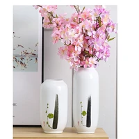 simple jingdezhen glaze white ceramic vase modern home flower arrangement accessories