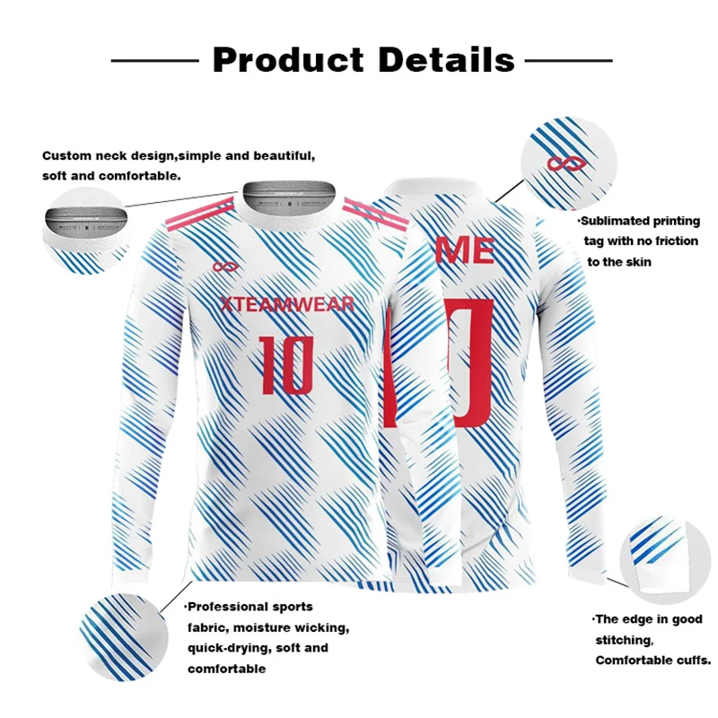 Футбольная рубашка на заказ профессиональная футболка с длинным рукавом набор