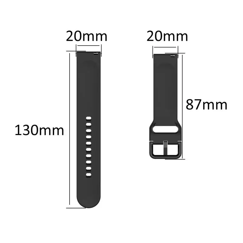 Ремешок силиконовый для смарт-часов цветной однотонный браслет с пряжкой Samsung