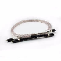 pair valhalla silver alloy audio rca cable interconnect cable with carbon fiber rca jack