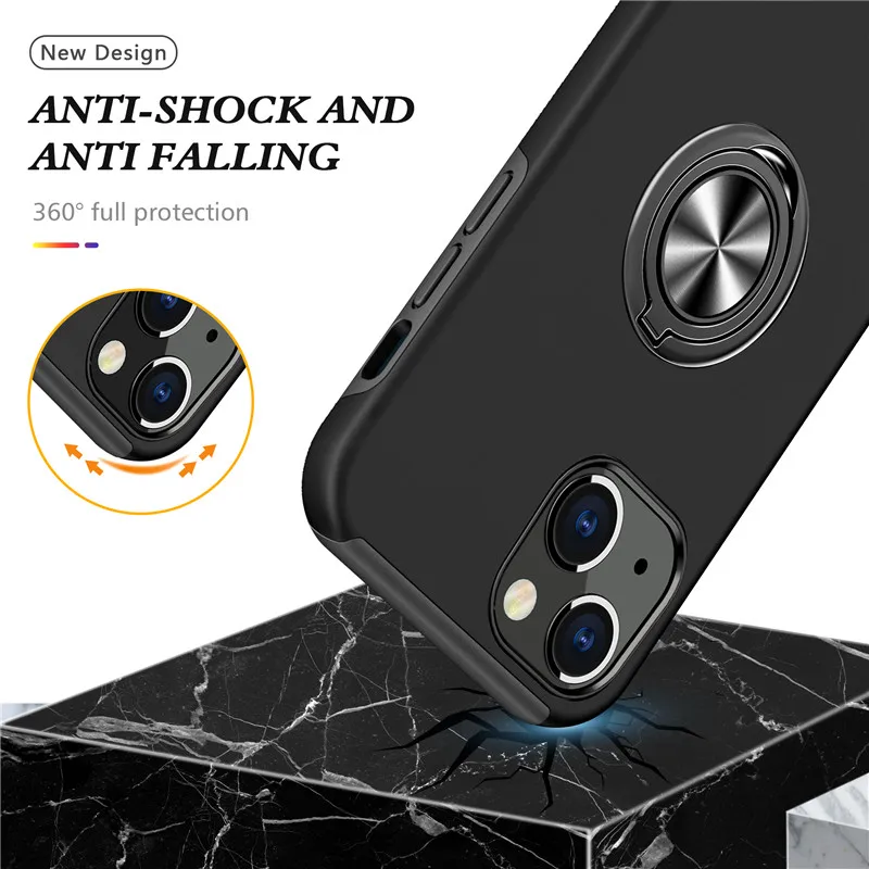Magnetic Ring Invisible Holder Phone Case For iphone 12 13 mini 11 pro Xs max XR X 8 7 6 Plus Finger Ring Car Holder Stand Cover