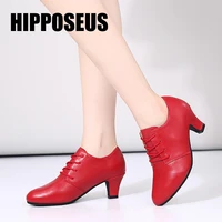 hipposeus modern dance shoes women latin girls tango dance shoes ladies salsa ballroom soft dancing shoes professional black red