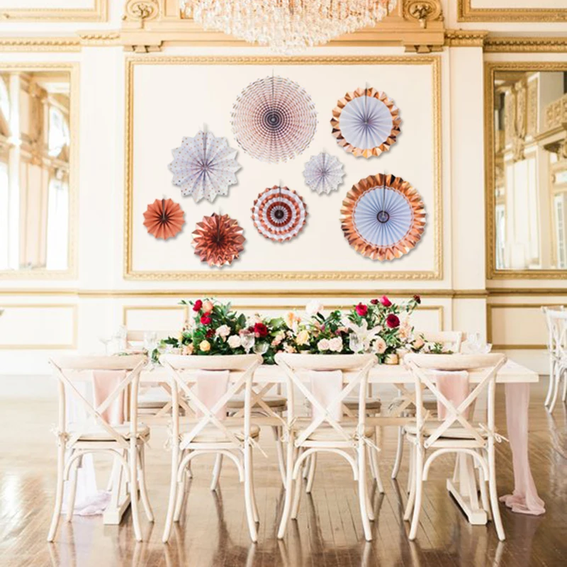 5 комплектов (40 шт.) розовое золото розетка для фона бумажная настенное покрытие