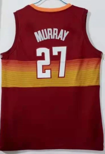 

2021Mens New American Basketball Clothes #27 Denver Nuggets Jamal Murray European Size Ball Pants T Shirts Cool Tops Loose Cloth