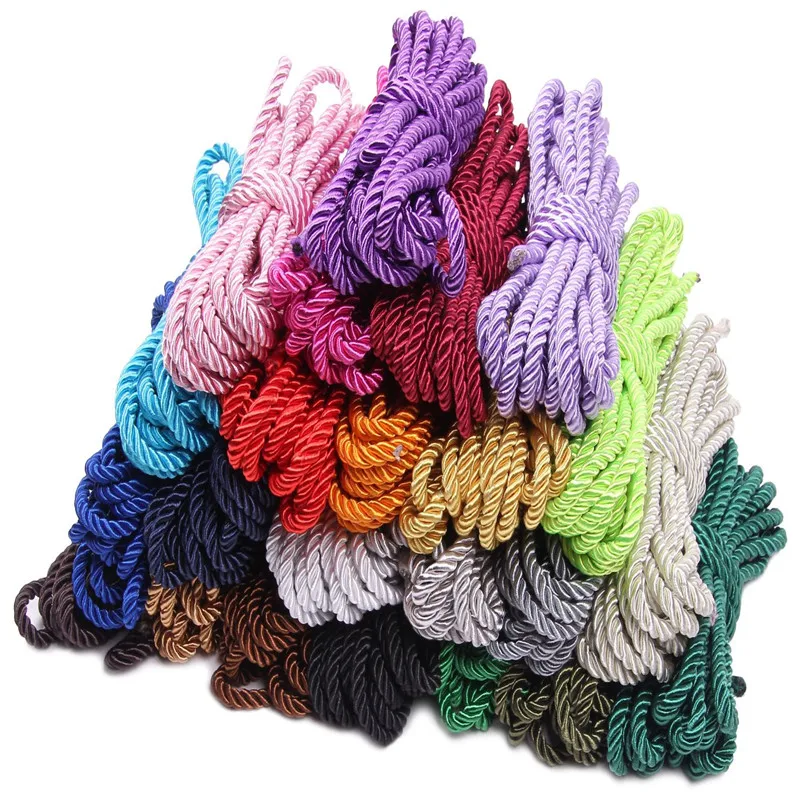 Тройной витой шнур 5 мм цветная льняная завязка декоративная подарочная сумка