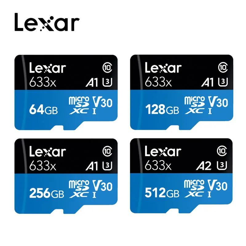 

Lexar Memory Card 633X 16GB mini card 32GB micro sd card Class10 64GB 128G cartao de memoria 256G TF flash Card for 4K HD video