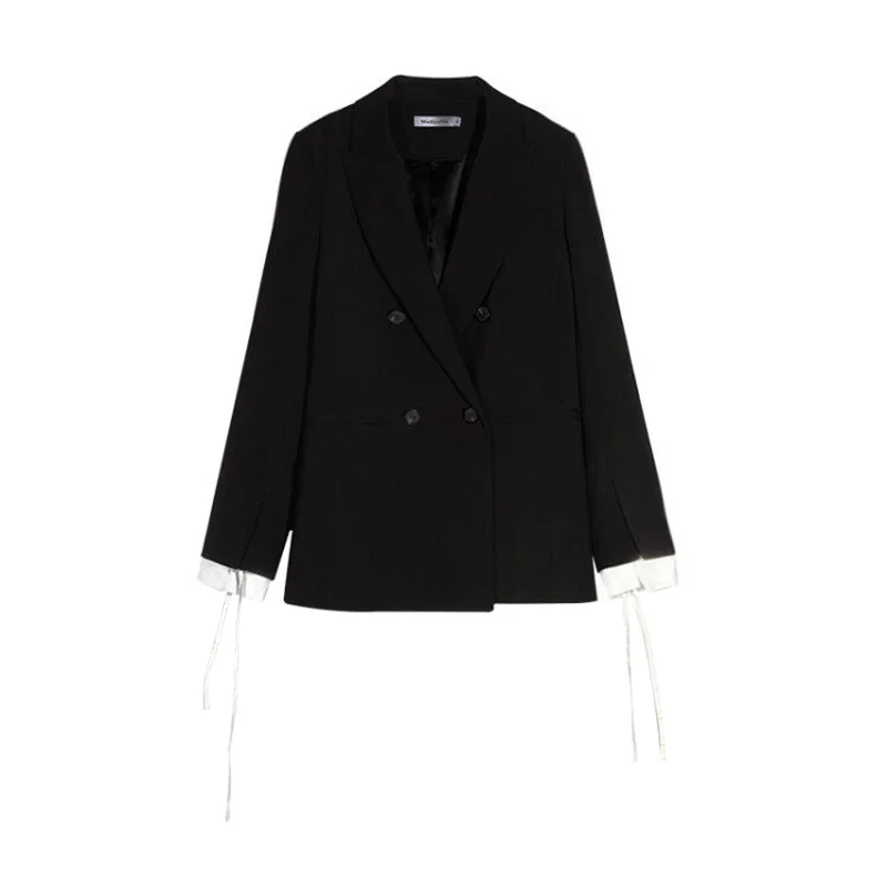 

LANMREM Chic Loose Fit Long Sleeve Woman Elegant Female Blazer New Arrive Design Niche Cuff Stitching 2021 Autumn 2K2332